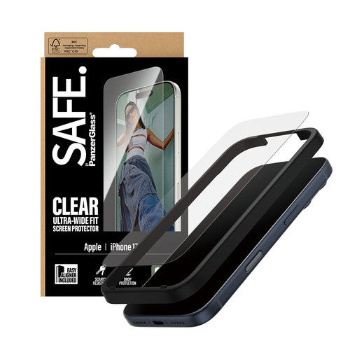 PanzerGlass SAFE. by ® Screen Protector iPhone 17 Pro | Ultra-Wide Fit w. EasyAligner