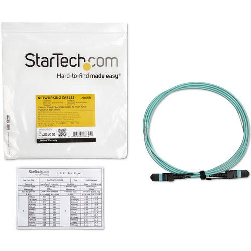 StarTech.com MPO12PL2M 2m OM3 Multimode-Lichtwellenleiterkabel – 40G-Netzwerkfähig