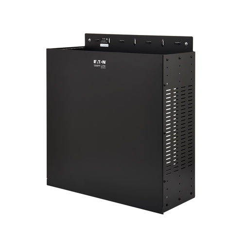 Vertikal montiertes 4U Mini-Rack-Gehäuse aus schwarzem Stahl zur Wandmontage