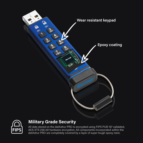 32GB iStorage datAshur Pro USB Flash Drive 256-bit Encryption USB 3.0 170MB/s
