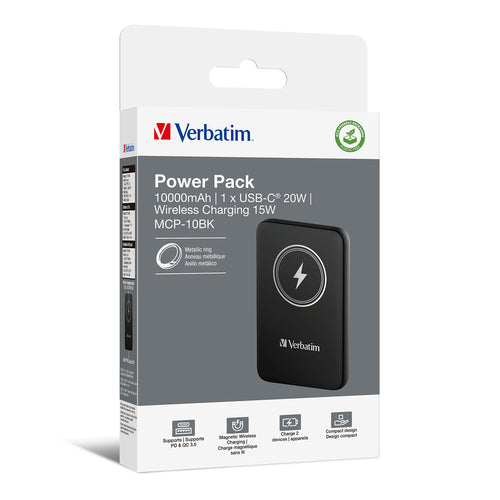Magnetische kabellose Powerbank 10000mAh Verbatim Quick Charge 3.0