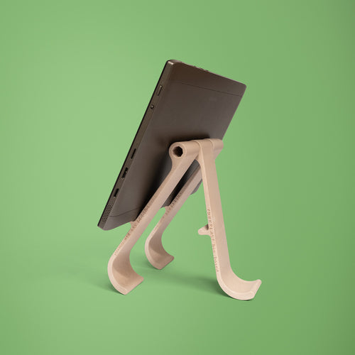 R-Go Tools RGOTPW Ergonomischer Laptopständer - Verstellbar aus biobasiertem Holz - Weiß, 10" bis 22"