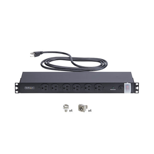 14-fach Rackmount Stromverteilereinheit 1HE Stahl Schwarz für 19-Zoll-Racks