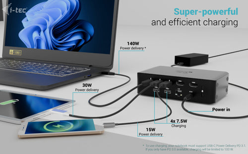 i-tec TB5QUATTRODOCKPDUK laptop dock/port replicator