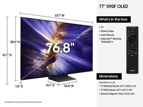 Samsung S90F 77 Inch OLED Smart TV 3840 x 2160 Wi-Fi