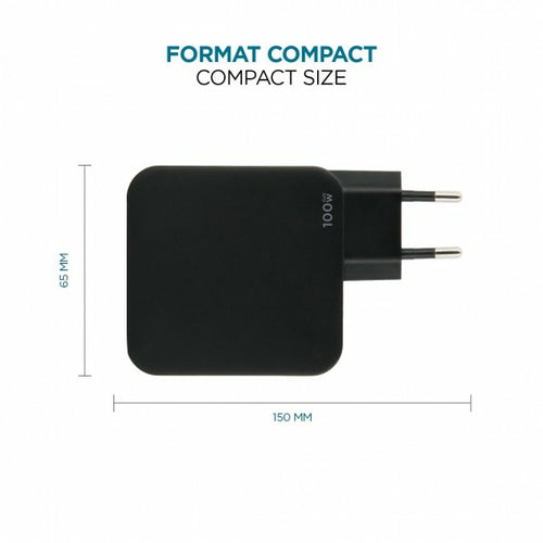 Mobilis Charger 100W 2USB C 1USBA GaN cable 100W
