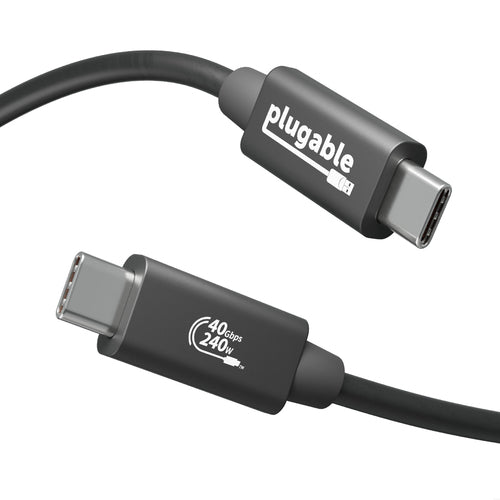Plugable Technologies USB4-240W-1M Cable - 40 Gbps, 8K Support, USB 4 Compatible
