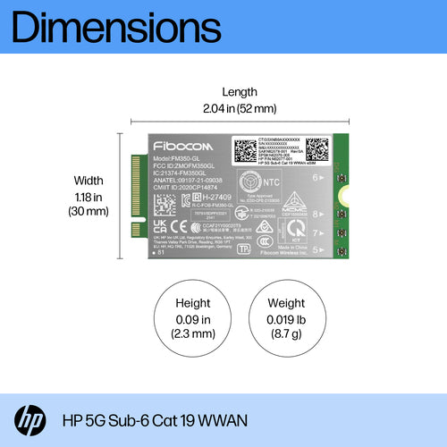 HP 5G Sub-6 Cat 19 WWAN-Schnittstellenkarte – Business-Konnektivität