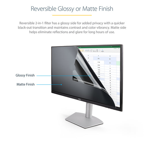 StarTech.com Blickschutzfilter für 24-Zoll-Monitor – Blaulichtreduzierende Displayschutzfolie – Matt/Glänzend