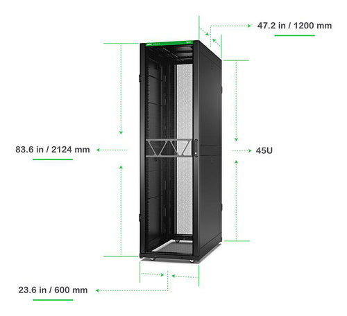 APC NetShelter SX Server Rack 45U Freestanding Black 2124H x 600W x 1200D mm