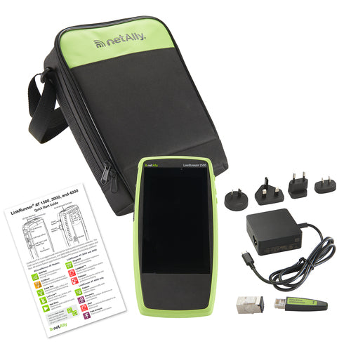 NetAlly INCLUDES: LINKRUNNER AT 1500 TESTER, POWER SUPPLY WITH REGIONAL POWER PLUGS, WIR network analyser