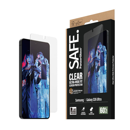 PanzerGlass SAFE. by ® Screen Protector Samsung Galaxy S26 Ultra | Ultra-Wide Fit w. EasyAligner