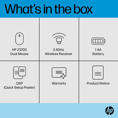 HP Z3700 Dual Silver Wireless mouse