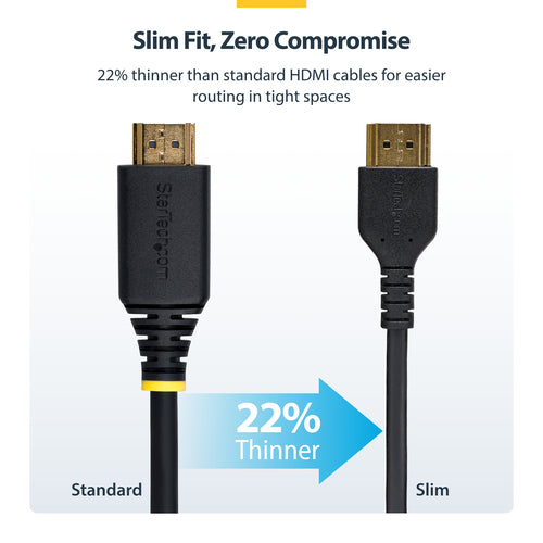 StarTech.com RHDMM2MP 1,8 m HDMI 2.0 Kabel – schlank, UHD 4K 60 Hz, zertifiziert