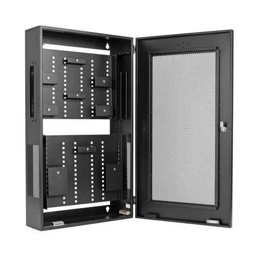 3U Wall-Mount Rack Cabinet Adjustable Equipment Brackets 68kg Capacity Black