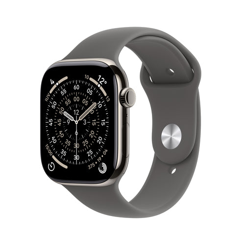 Apple Watch Series 11 GPS + Cellular 42mm Titangehäuse – Sportarmband Steingrau