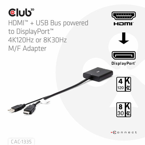 4K120Hz HDMI-Micro-USB-auf-DisplayPort-Aktivadapter 1m