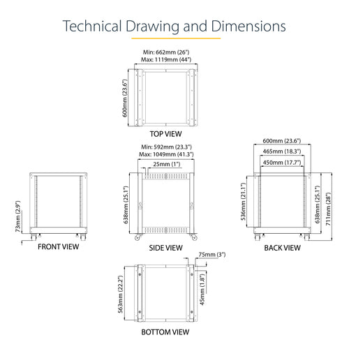 StarTech.com 4POSTRACK12U rack cabinet