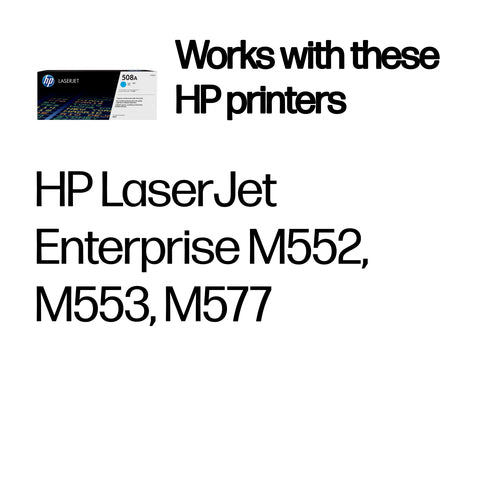 LaserJet Toner Cartridge HP 508A Cyan Up to 5000 Pages Original