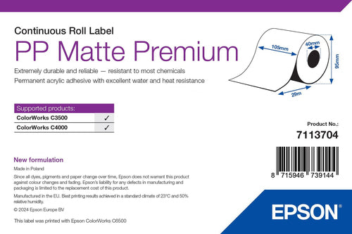 Epson 7113704 printer label