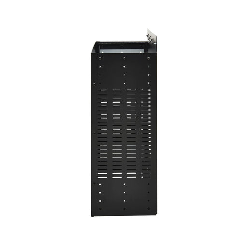 Vertikal montiertes 4U Mini-Rack-Gehäuse aus schwarzem Stahl zur Wandmontage
