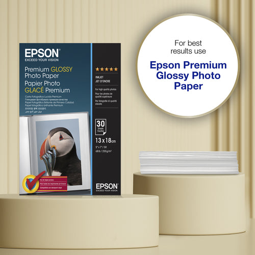 Epson Premium Glossy Photo Paper - 13x18cm - 30 Sheets