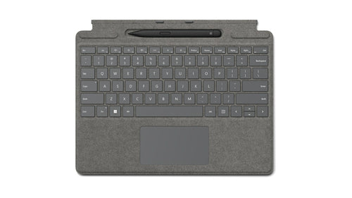 Microsoft Surface Pro Keyboard with Slim Pen QWERTY Touchpad Platinum Compatible with Surface Pro 8/9/X