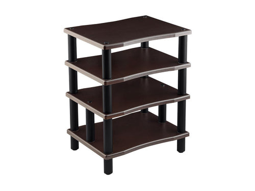 4 Tier Audio Stand XL Monoprice MDF Steel Wood Espresso