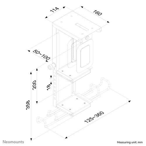 Neomounts Lockable CPU Holder Universal Steel Black 10kg