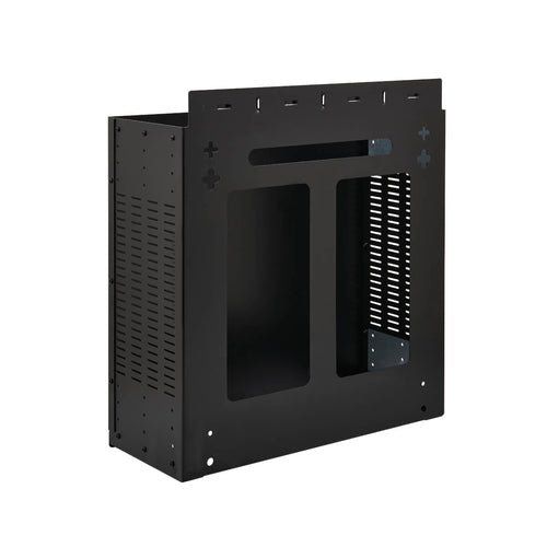 Vertikal montiertes 4U Mini-Rack-Gehäuse aus schwarzem Stahl zur Wandmontage