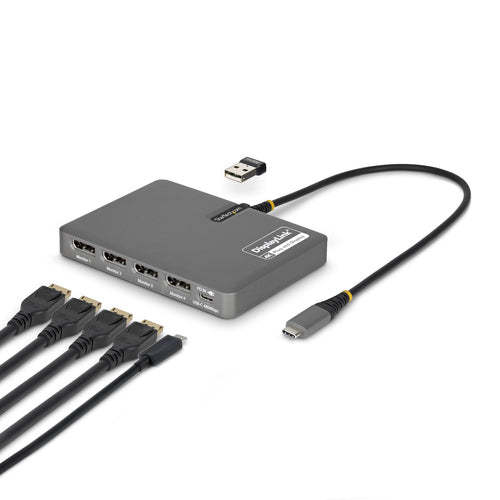 USB-C Quad Monitor Display Adapter 4K 60Hz mit 140W PD Passthrough