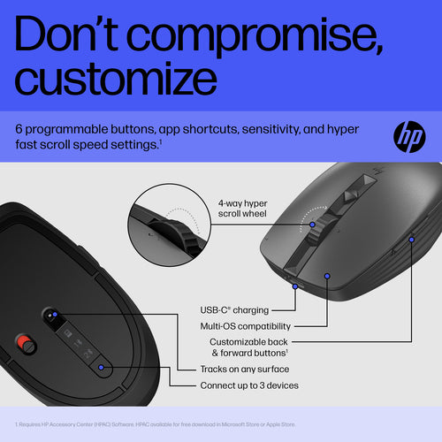 HP 715 Rechargeable Multi-Device Bluetooth mouse