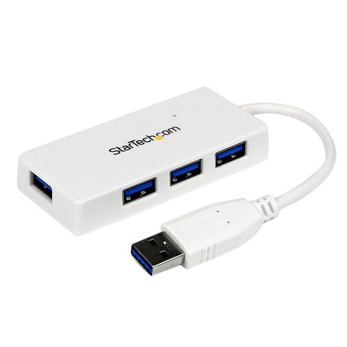 StarTech.com ST4300MINU3W Tragbarer USB 3.0 Hub - 4 Port, 5 Gbit/s, Weiß