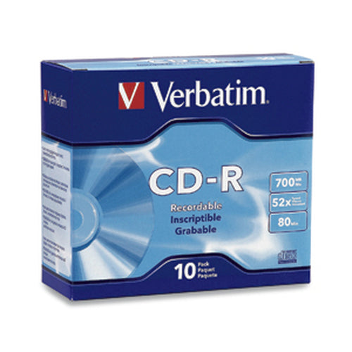 Verbatim CD-R 80MIN 700MB 52X - Slimcase 10er-Pack - Zuverlässige Datenspeicherung