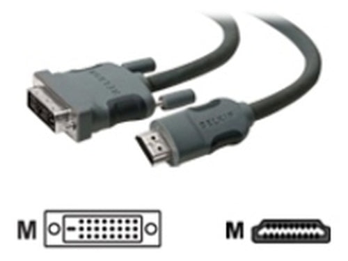 HDMI-zu-DVI-Kabel 3m Belkin Stecker auf Stecker Grau