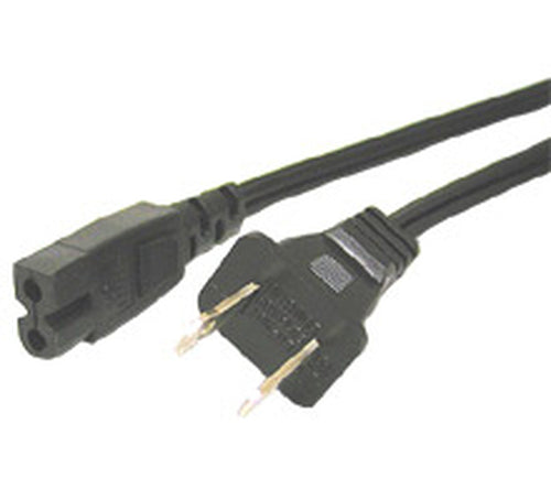 C2G Polarized 2-slot Power Cord, Black 6ft