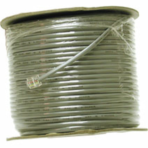 C2G 4 Conductor Silver Satin Modular 28AWG Cable Reel 500ft networking cable