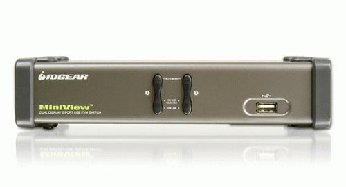 iogear 2-Port Dual View with cables KVM switch