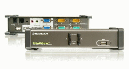 iogear 2-Port Dual View with cables KVM switch
