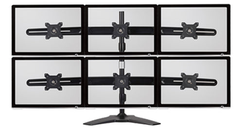 Monitor-Halterung Standfuß 24 Zoll Amer Networks AMR6S 6kg Verstellbar VESA 75x75mm 100x100mm Schwarz