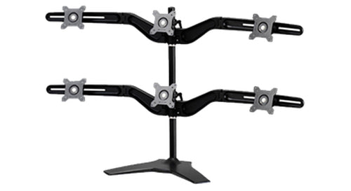 Monitor-Halterung Standfuß 24 Zoll Amer Networks AMR6S 6kg Verstellbar VESA 75x75mm 100x100mm Schwarz