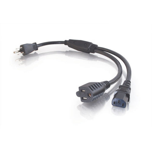 C2G 3ft 1-to-2 16 AWG Power Cord Splitter (NEMA 5-15P -> 1 NEMA 5-15R / 1 IEC320C13)