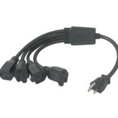 Power Cord Splitter C2G 14in 1-to-4 18 AWG 4 NEMA 5-15R