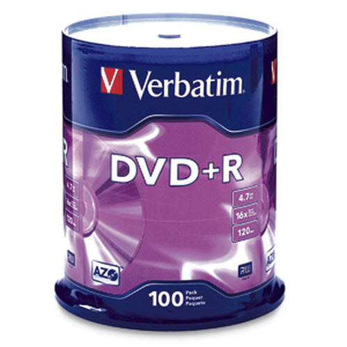 Verbatim DVD+R 4.7GB 16X - 100er Spindelpackung - Hochwertige Rohlinge