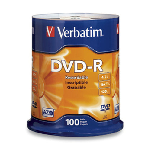 Verbatim DVD-R 4.7GB 16X Branded 100pk Spindle