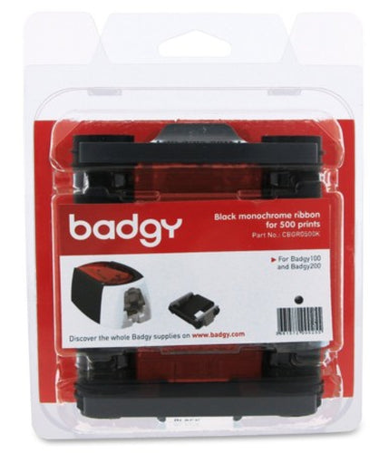 Evolis Badgy100/Badgy200 Printer Ribbon 500 Pages Black Thermal Transfer