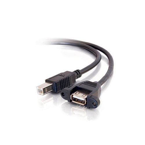 C2G 2ft USB 2.0 A Female to B Male Panel Mount Cable USB cable