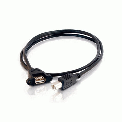 C2G 2ft USB 2.0 A Female to B Male Panel Mount Cable USB cable