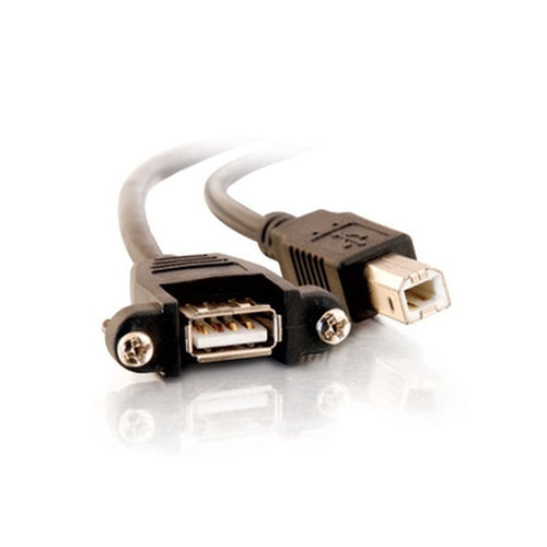C2G 2ft USB 2.0 A Female to B Male Panel Mount Cable USB cable