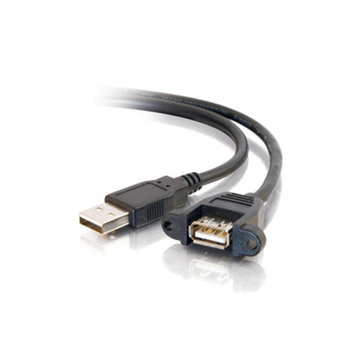C2G 2ft USB 2.0 A Male to A Female Panel Mount Cable USB cable